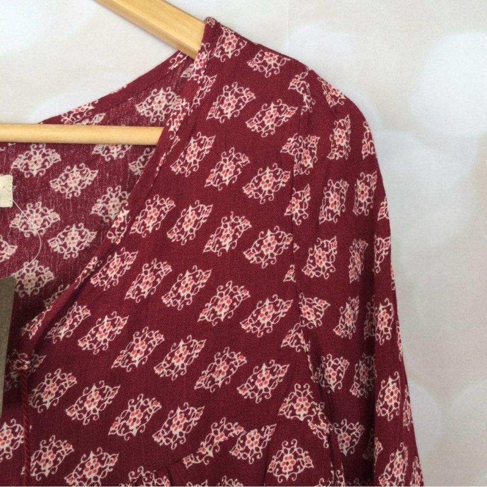 Cape Juby Maroon Boho Style Blouse - Picture 5 of 6